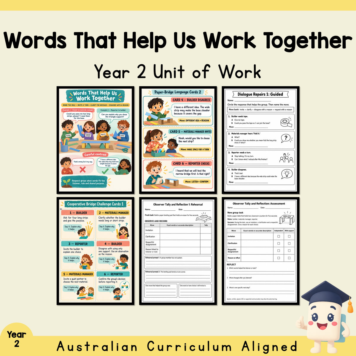 Words That Help Us Work Together - Year 2 English Unit — cover