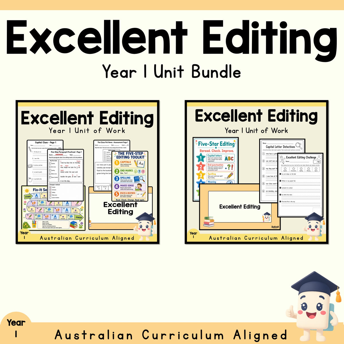 Year 1 Editing Resource Variety Pack | 2 English Units