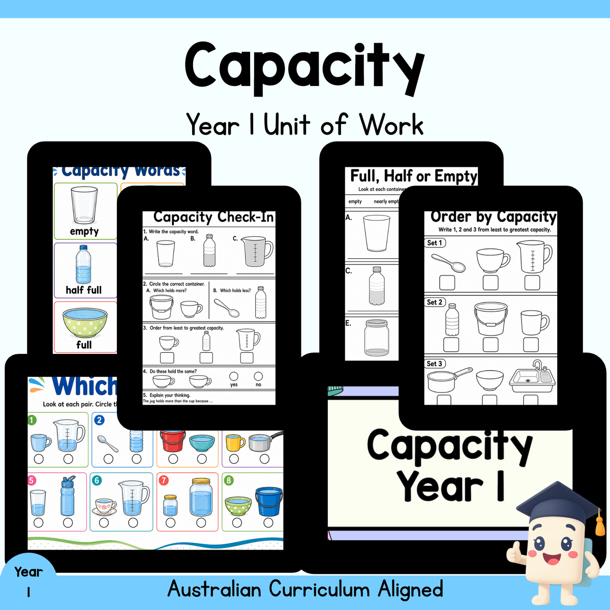 Year 1 Capacity Unit | Capacity Worksheets, Games & Assessment