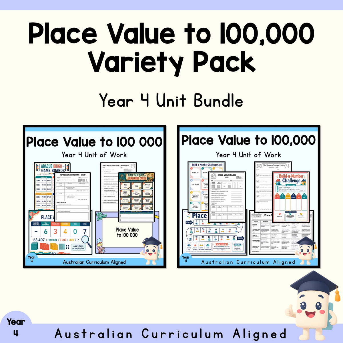 Year 4 Place Value to 100,000 Variety Pack | 2 Maths Units