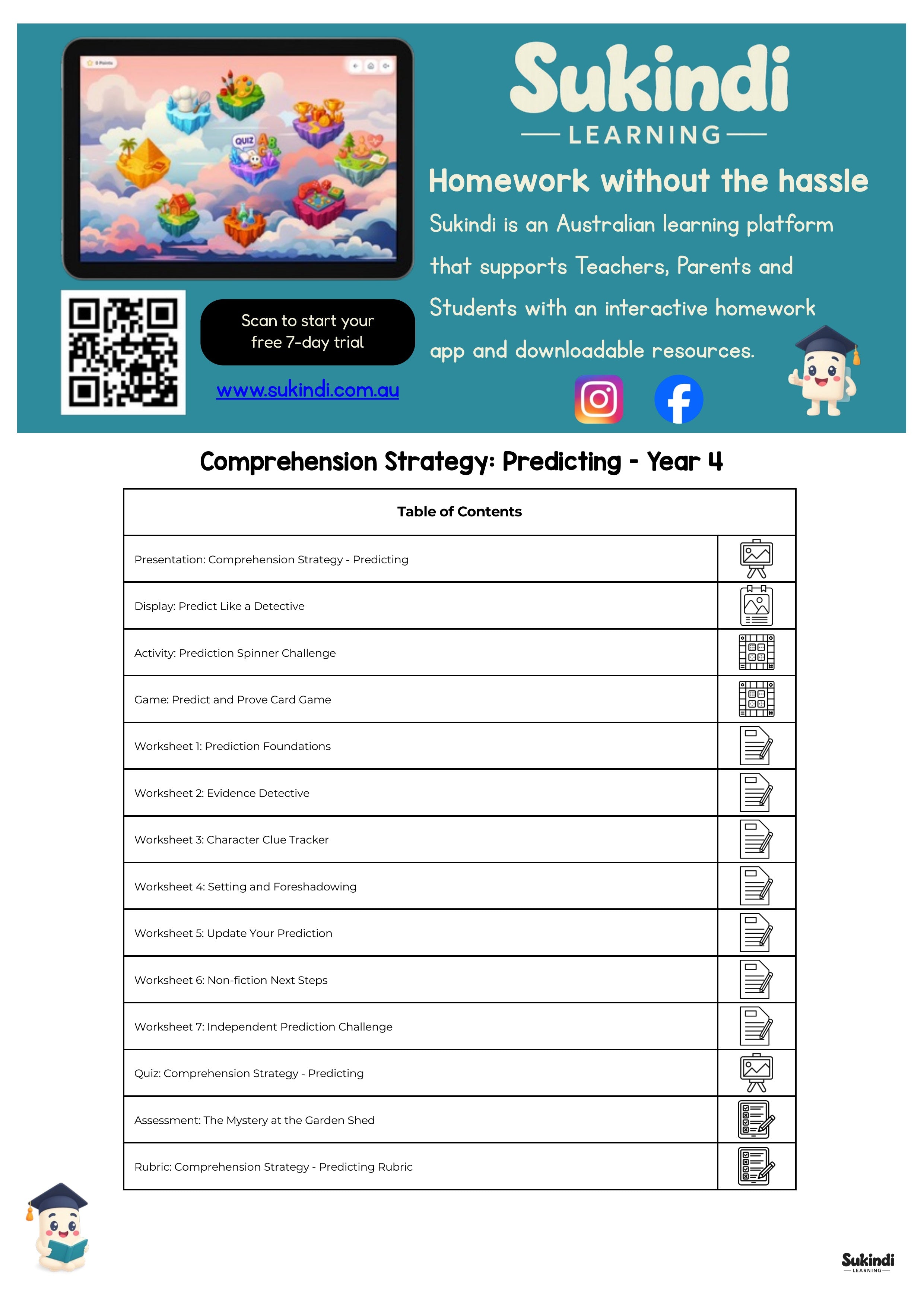 Year 4 Predicting Comprehension Unit