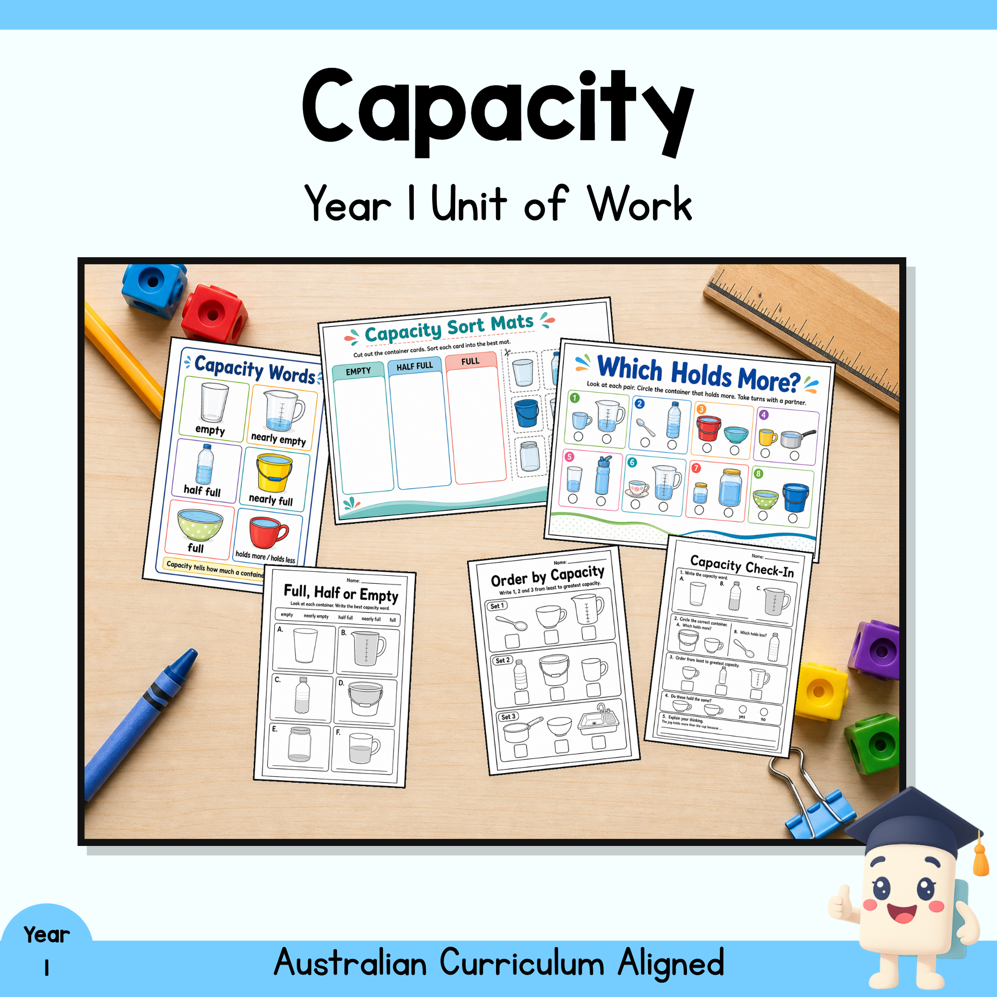 Year 1 Capacity Unit | Capacity Worksheets, Games & Assessment