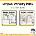 Year 1 Rhyme Variety Pack | 2 English Units cover showing every included unit