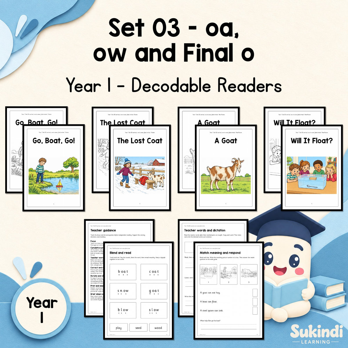 Year 1 Set 03 Decodable Readers - Long oa spellings: oa, ow in snow and final o — cover