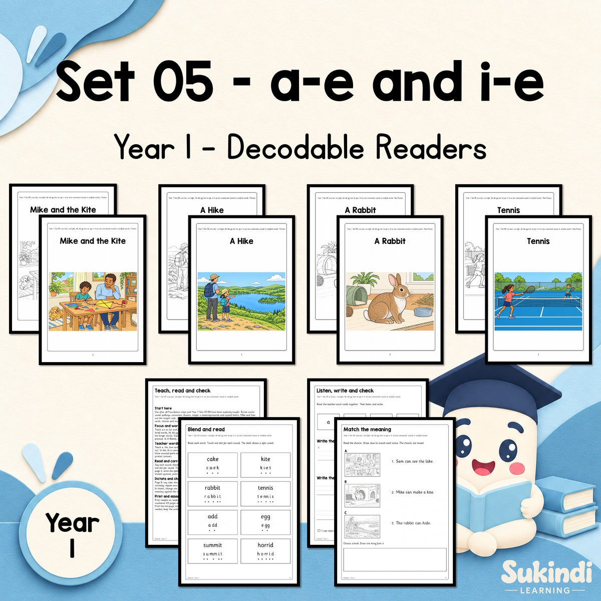 Year 1 Set 05 Decodable Readers - a-e, i-e and selected doubled consonants — cover