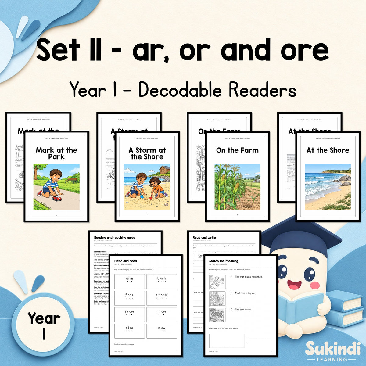 Year 1 Set 11 Decodable Readers - ar, or and ore — cover