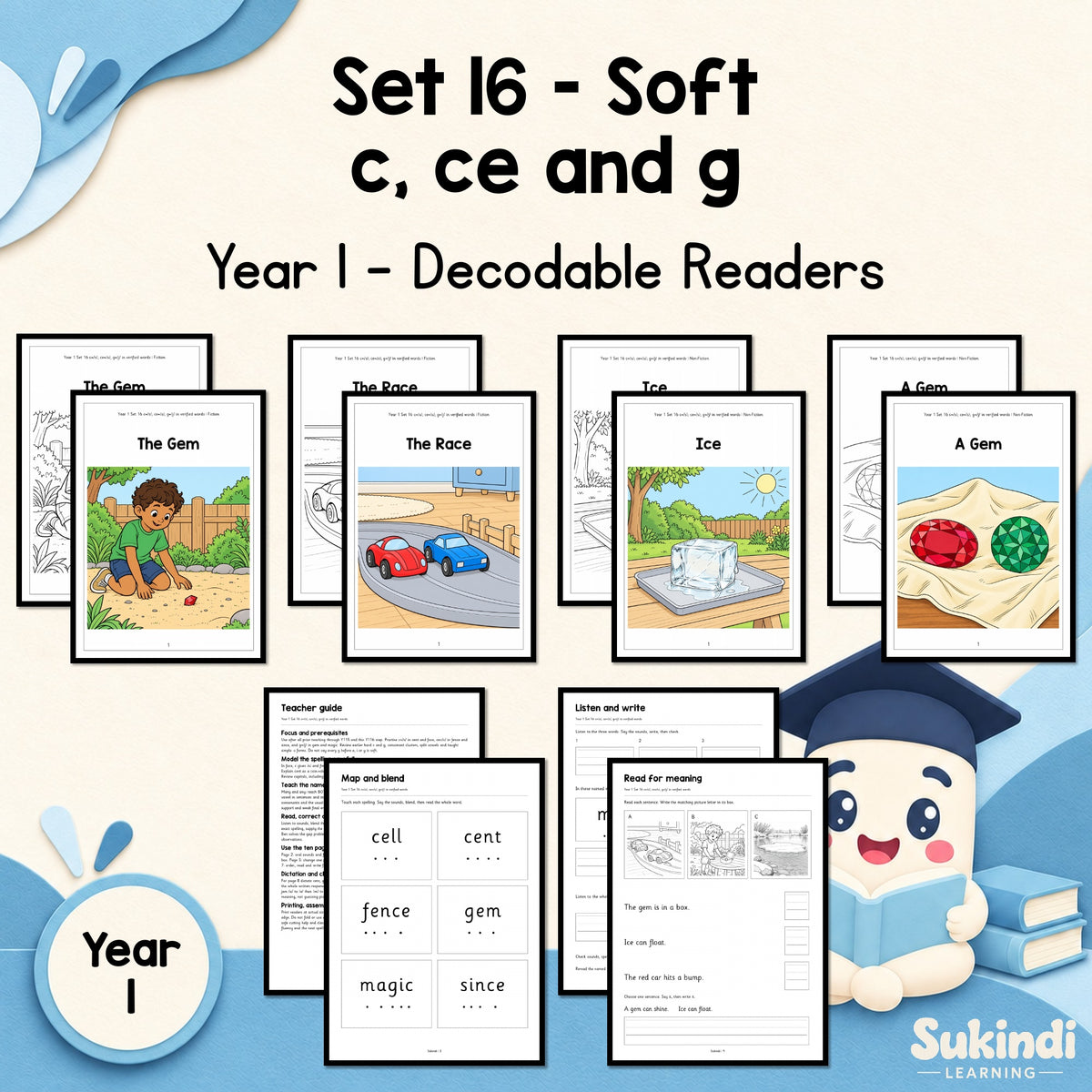 Year 1 Set 16 Decodable Readers - c and ce as s, with g as j in selected words — cover