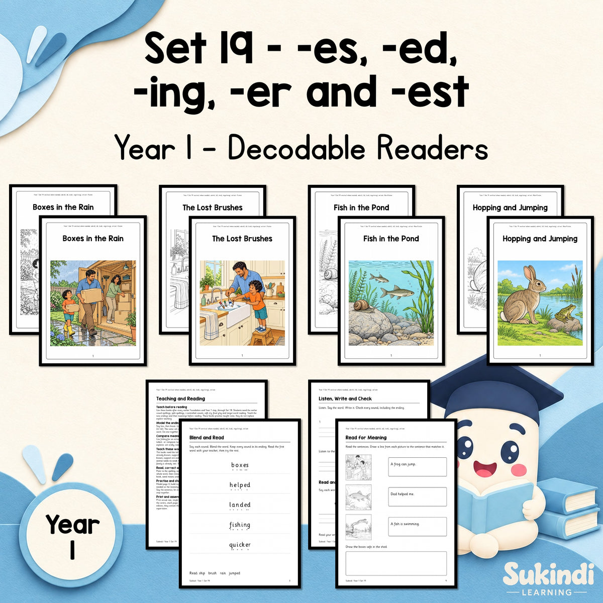 Year 1 Set 19 Decodable Readers - Inflections: -es, -ed, -ing, -er and -est — cover