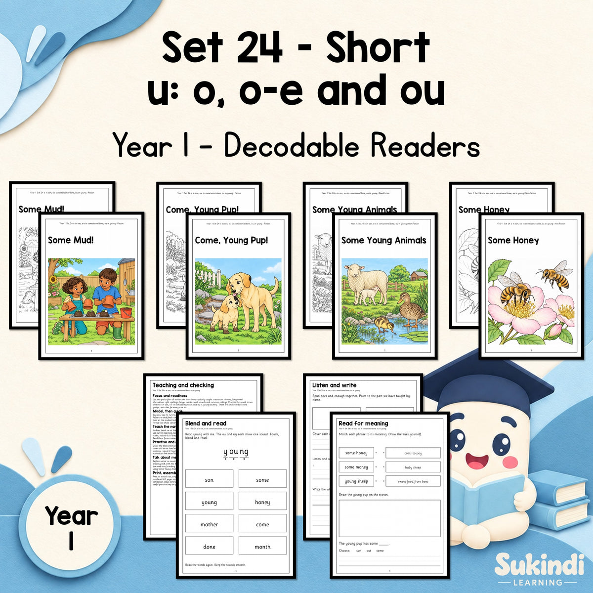 Year 1 Set 24 Decodable Readers - o, o-e and ou for the sound in son — cover