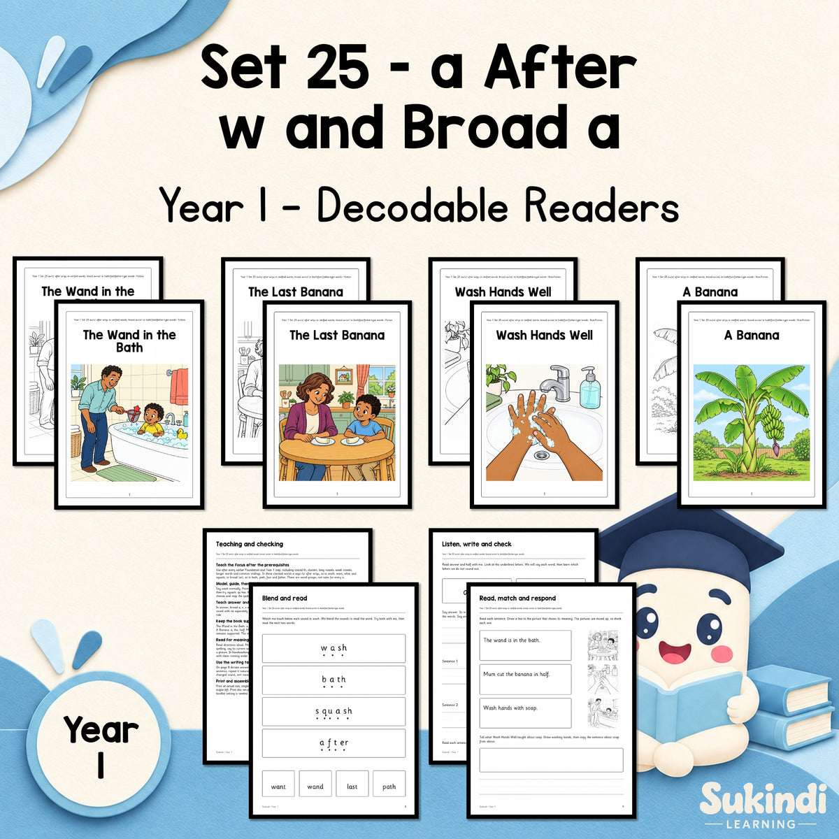 Year 1 Set 25 Decodable Readers - a after w or qu, and broad a spellings — cover