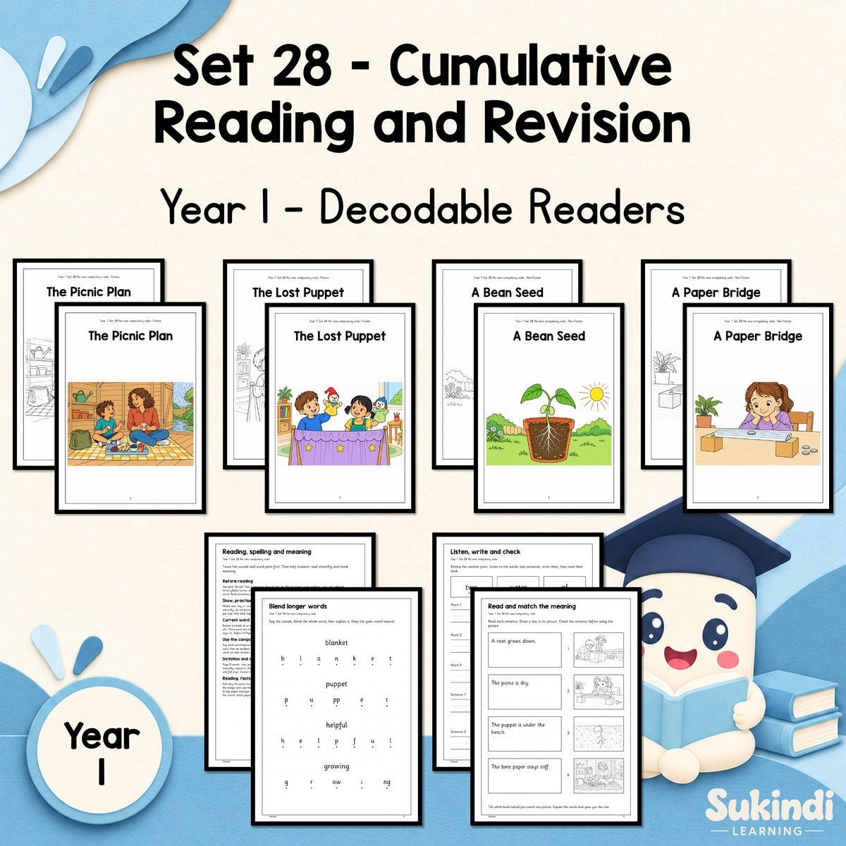 Year 1 Set 28 Decodable Readers - Year 1 cumulative application and revision — cover