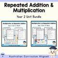 Year 2 Repeated Addition & Multiplication Variety Pack | 2 Maths Units cover showing every included unit