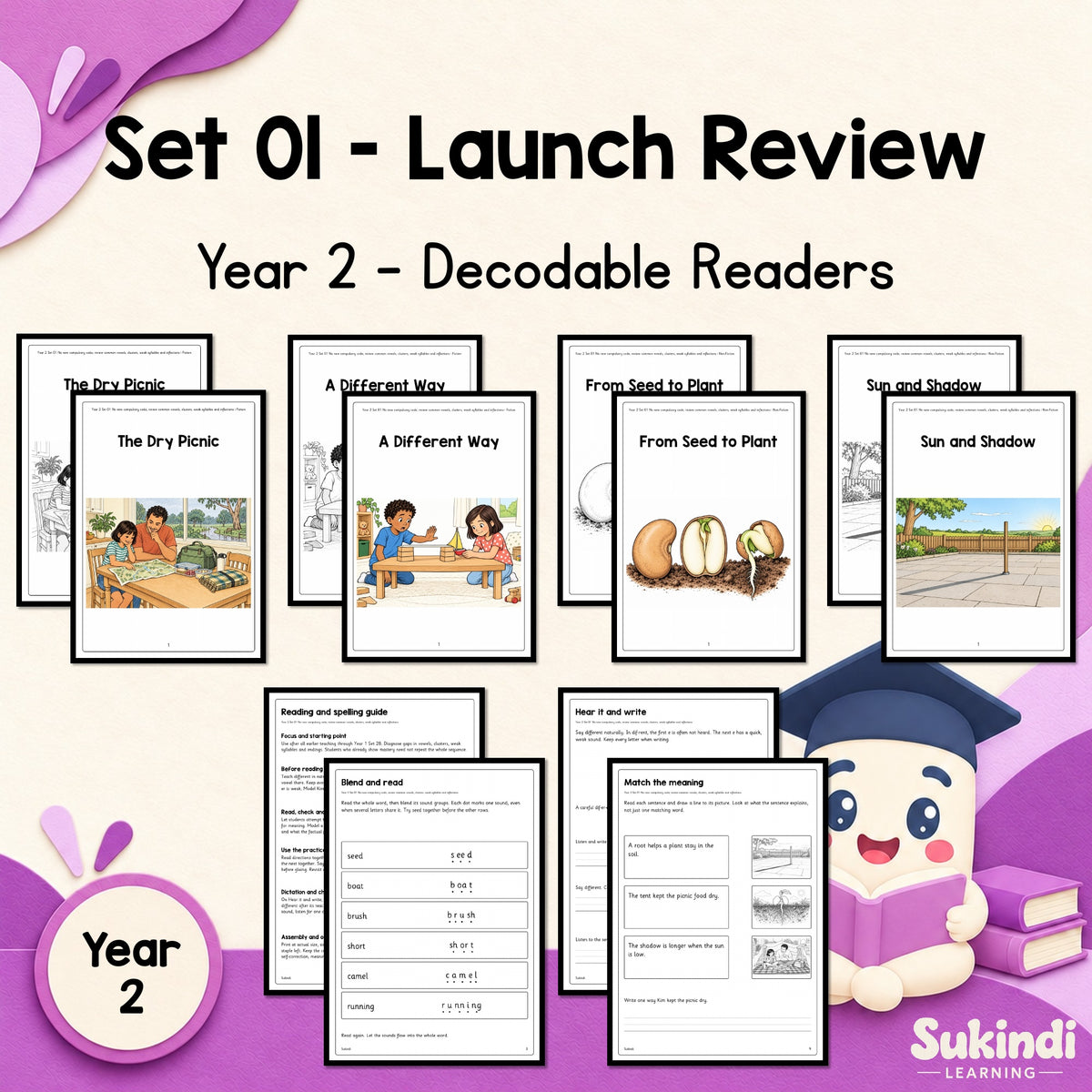 Year 2 Set 01 Decodable Readers - Year 2 launch review of the cumulative code — cover