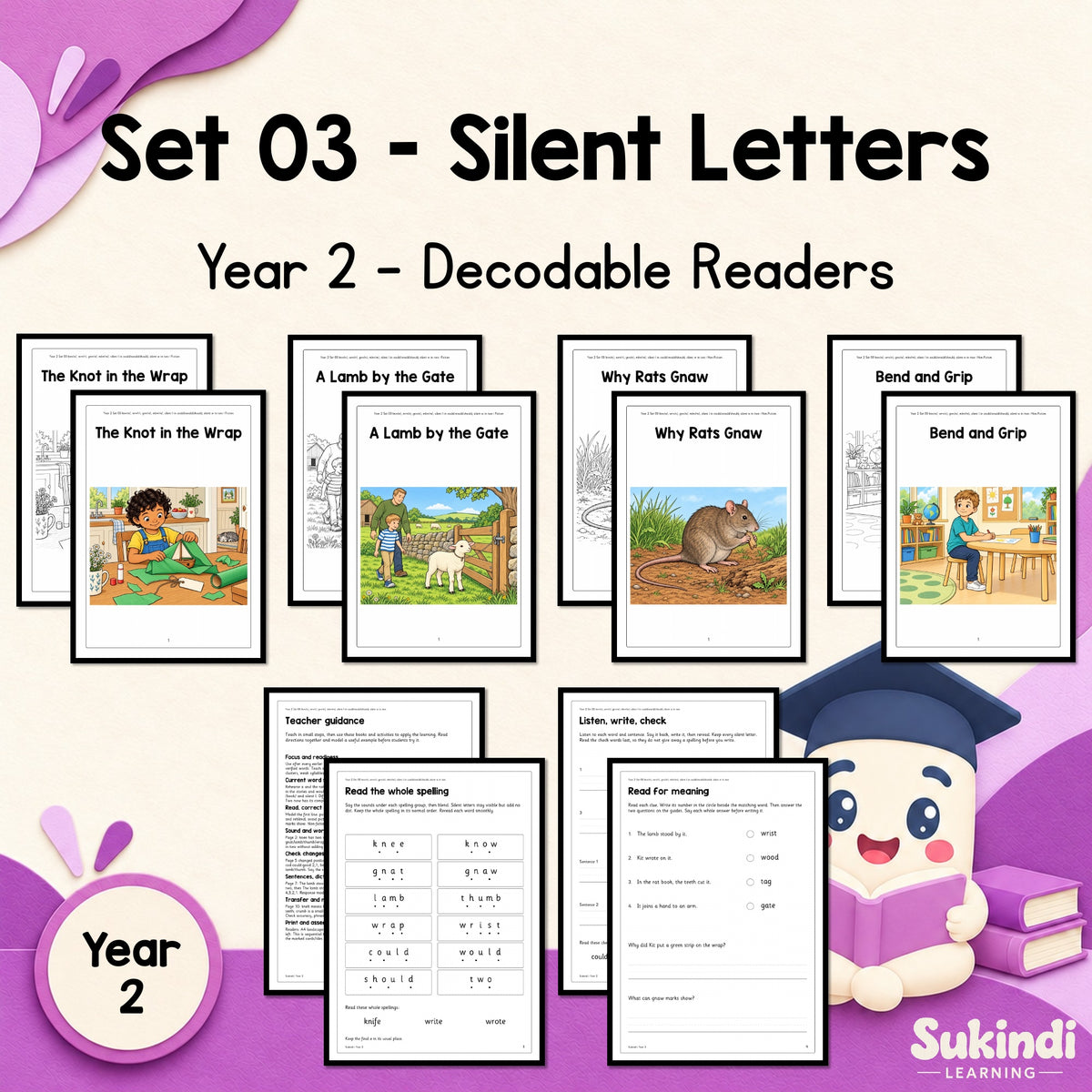 Year 2 Set 03 Decodable Readers - kn, wr, gn, mb and selected silent l and w — cover
