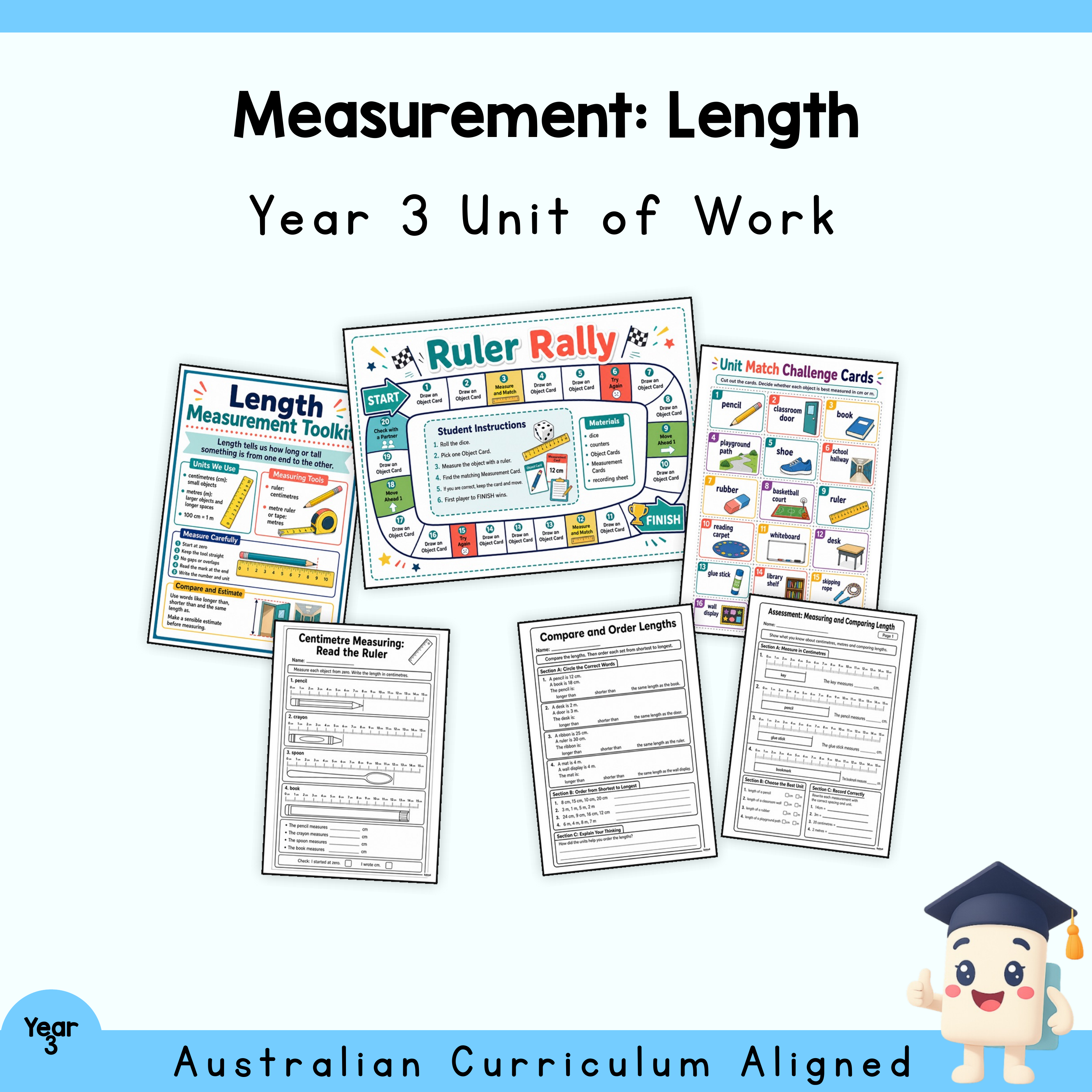 Year 3 Length Measurement Unit | Worksheets, Games & Assessment