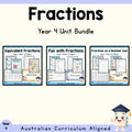 Year 4 Fractions Unit Variety Pack | 3 Maths Units cover showing every included unit