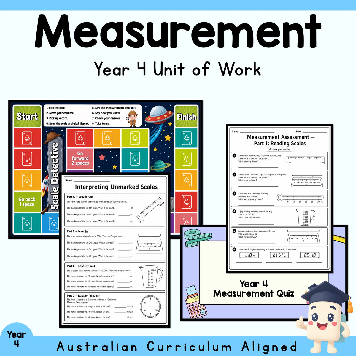 Year 4 Measurement: Unmarked Scales and Partial Units — cover
