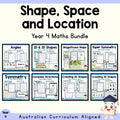 Year 4 Shape, Space & Location | 8 Maths Units Bundle cover showing every included unit