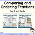 Year 5 Comparing and Ordering Fractions Variety Pack | 2 Maths Units cover showing every included unit