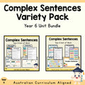 Year 6 Complex Sentences Variety Pack | 2 English Units cover showing every included unit