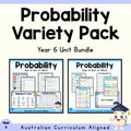 Year 6 Probability Unit Variety Pack | 2 Maths Units cover showing every included unit