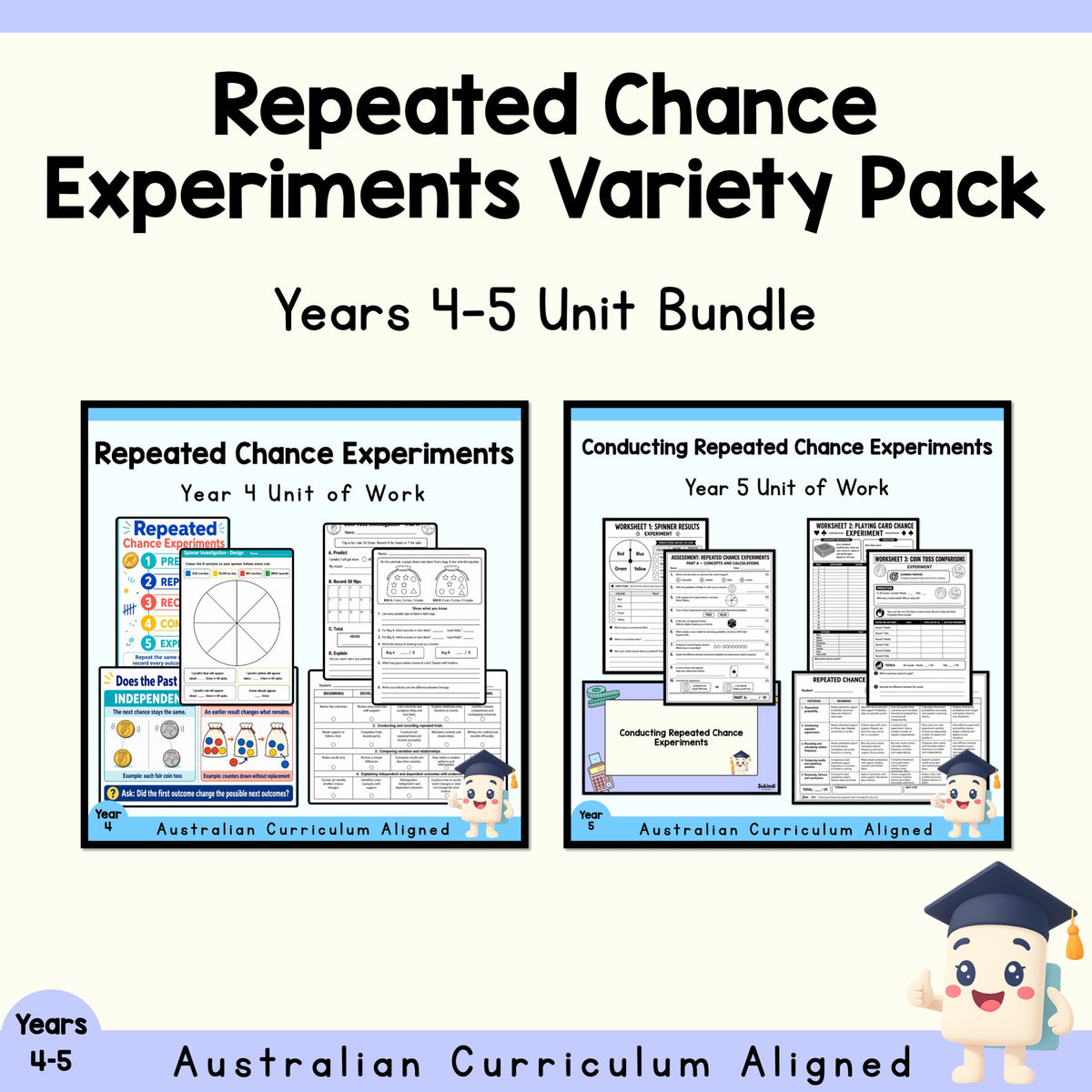 Years 4–5 Repeated Chance Experiments Variety Pack | 2 Maths Units