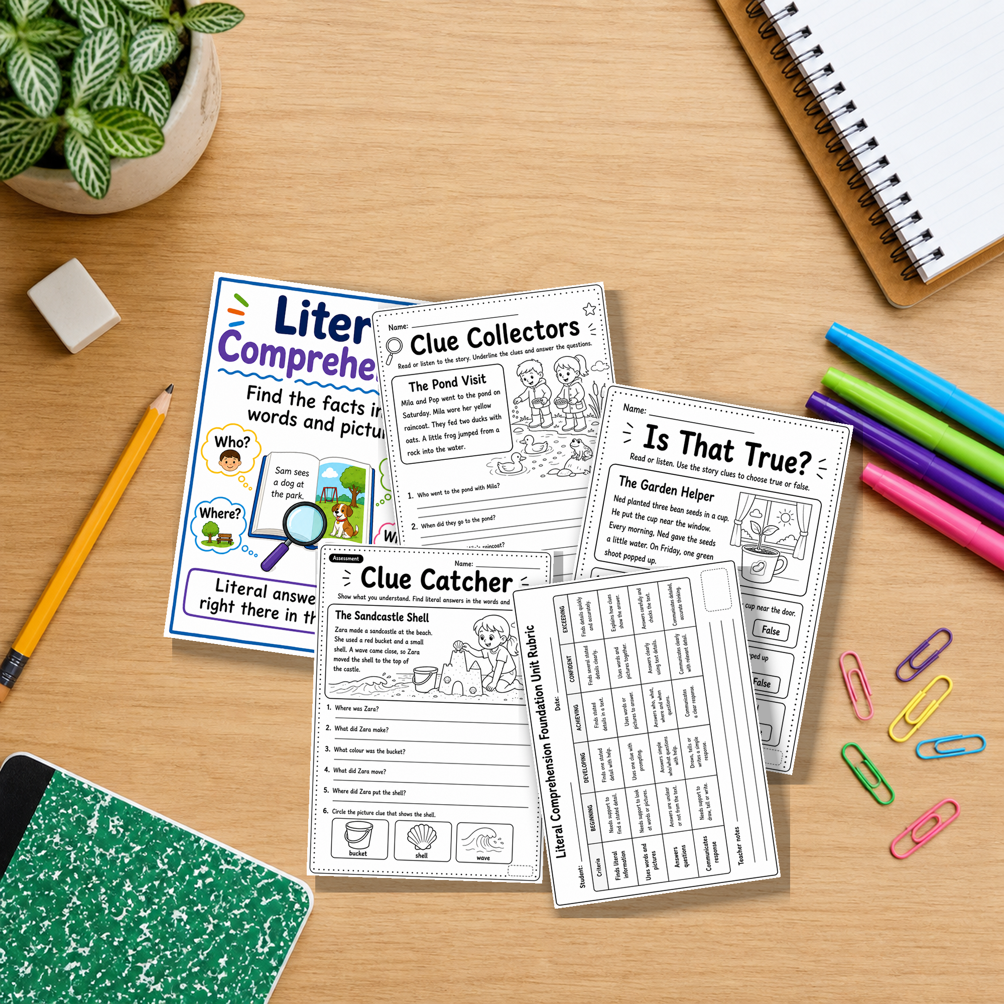 Foundation Literal Comprehension Unit | Worksheets, Games & Assessment