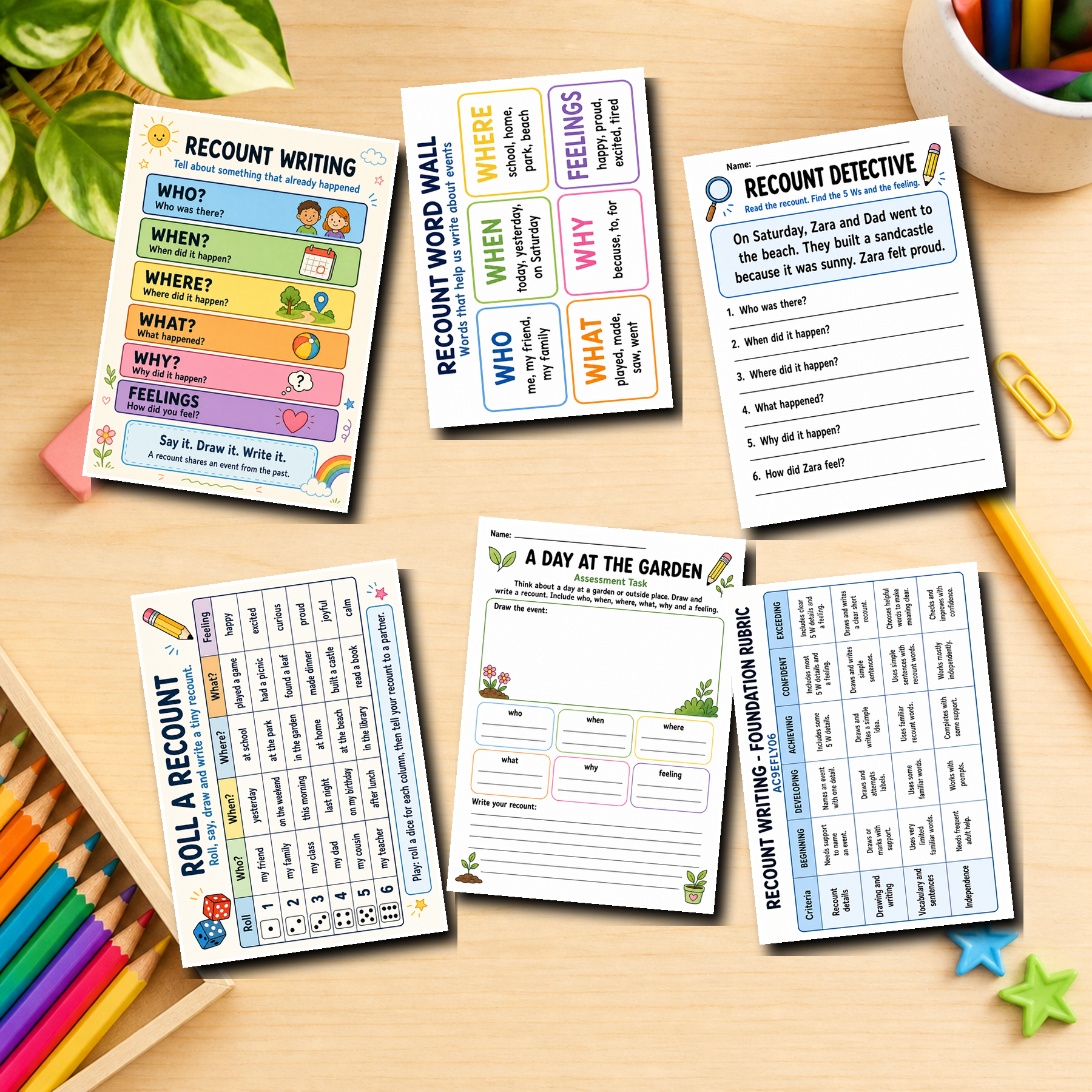 Foundation Recount Writing Unit | Worksheets, Games & Assessment